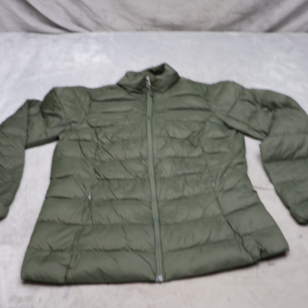 Eddie Bauer Down Jacket Womens Medium Green 650 Fill Insulated Quilted Puffer